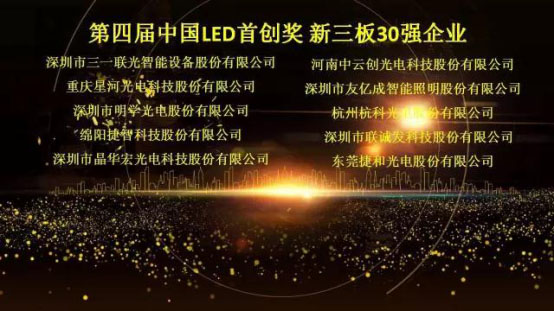 ROYAL皇家88荣获第四届中国LED首创奖新三板30强企业